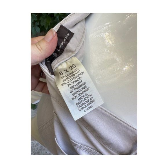 Denver Hayes Beige Cropped Denim Jeans Capri 5 Pocket Sz 8 - Picture 7 of 7